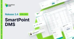 скріншоти системи електронного документообігу з написом Release 3.4 April 2025 SmartPoint DMS