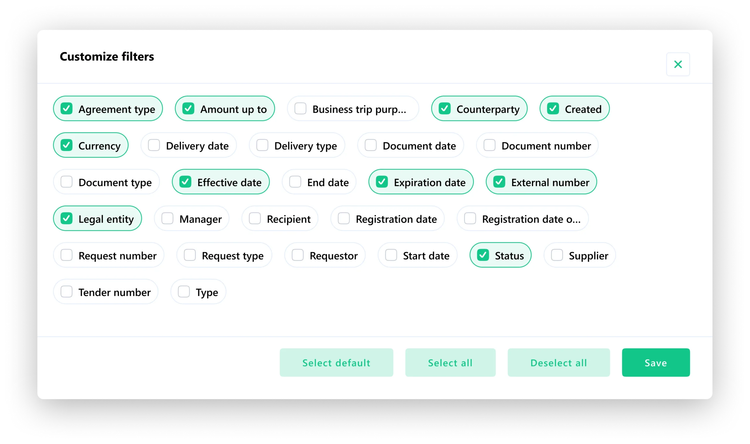 скриншот системи електронного документообігу SmartPoint DMS з функціоналом кастомізації фільтрів