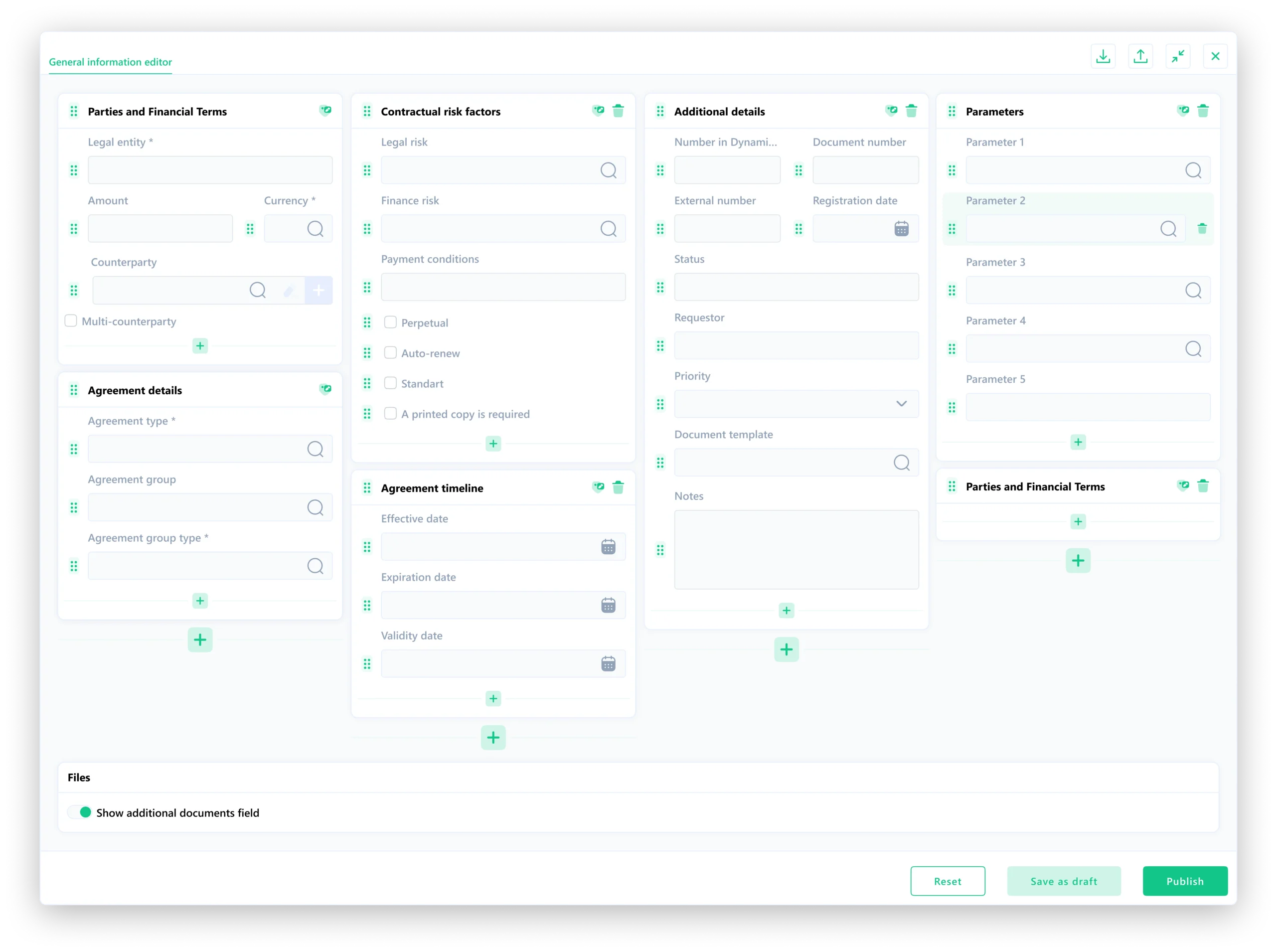 скриншот системи електронного документообігу SmartPoint DMS з редактором структури картки документа