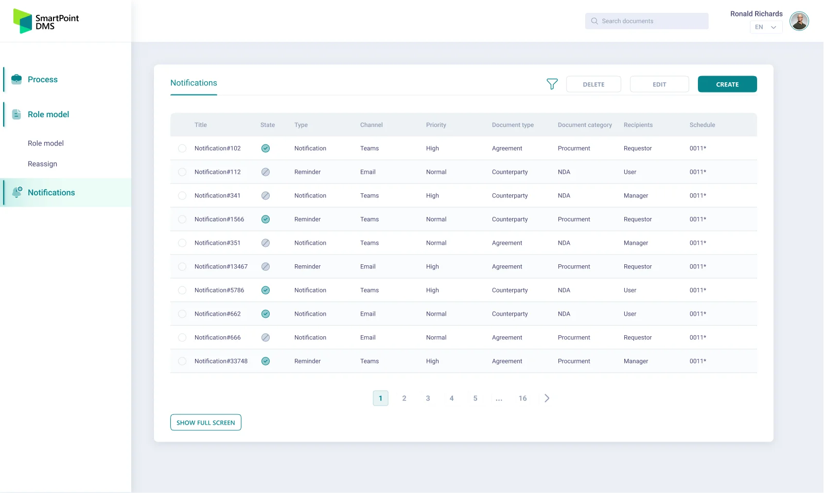 uk 7 (1) SmartPoint DMS elektron sənəd dövriyyəsi sisteminin təsdiqləmə prosesinin ayrı-ayrı mərhələləri üçün xatırlatma və ya bildiriş parametrlərini təyin etmə imkanını nümayiş etdirən ekran görüntüsü (skrinşotu)