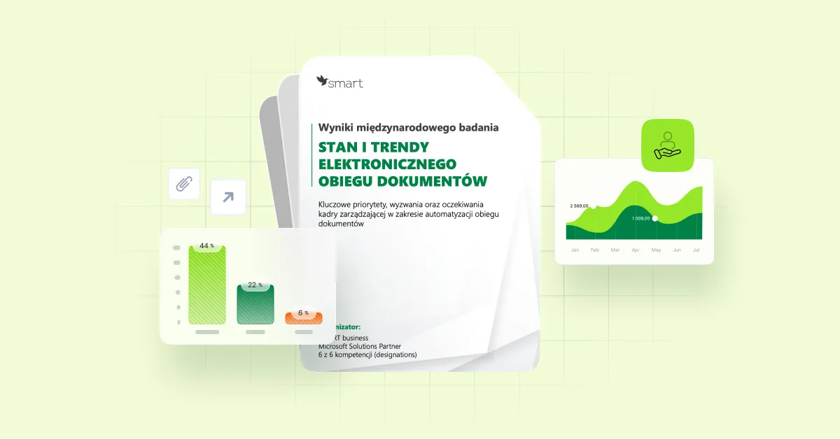 =Obraz strony tytułowej raportu „Stan i trendy elektronicznego obiegu dokumentów”